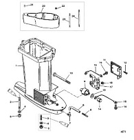 Корпус ведущего вала(USA-0T800999/BEL-0P267999 и ниже) 2-Х ТАКТНОГО ПЛМ MERCURY 75 Серийный номер от 0G760300 до 0T979999