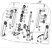 Передняя вилка в сборе СКУТЕРА STELS LEADER 50