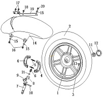 Заднее колесо СКУТЕРА STELS LEADER 50