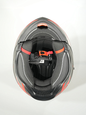 Шлем модуляр HETOSHI FF935 Shogun цв.Черно-серо-красный  Матовый  р.XXL