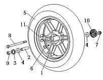 Переднее колесо в сборе СКУТЕРА STELS LEADER 50