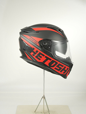 Шлем интеграл HETOSHI FF938 double visor Цв.Черно-красный Матовый р.L