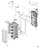 Головка цилиндра 4-Х ТАКТНОГО ПЛМ MERCURY 50 Серийный номер от 1C000001 до 1C050251